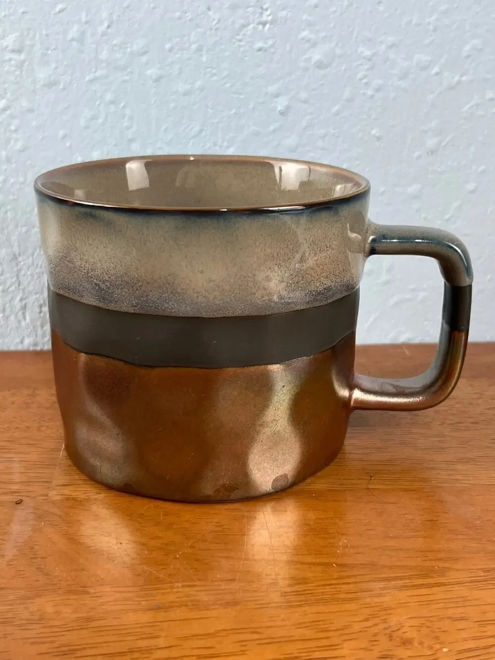 Roscher Stoneware Coffee Mug Metallic Brown Boho Southwestern